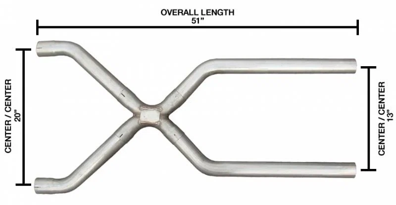 2.5 Inch Universal X-Pipe Crossover Exhaust Kit 409 Stainless